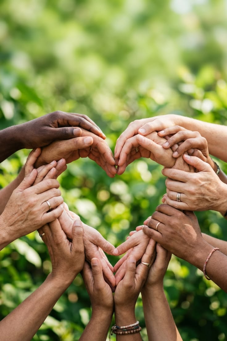 Hands joined together in a gesture of community and care
